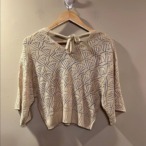 Hippie Rose Cream V-Neck Sweater - Picture 9 of 12